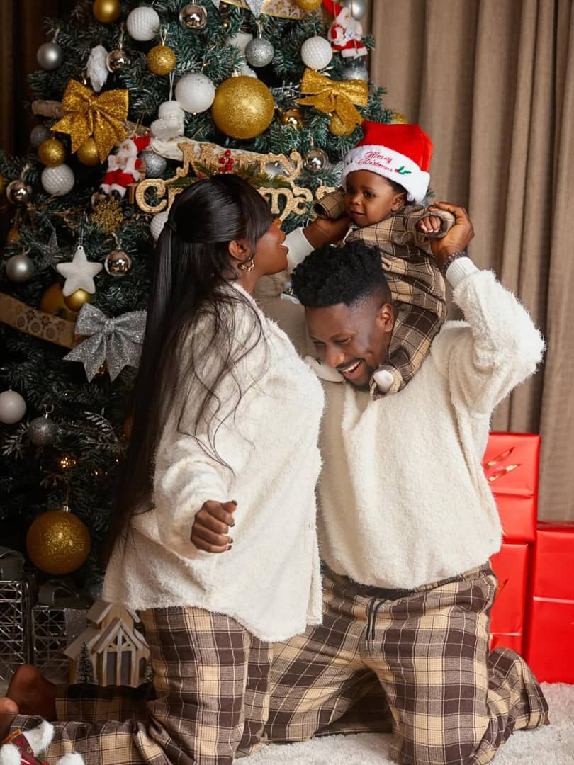 Peter Okopi and Prudent Gabriel Reveal Baby Keon's Face on Christmas - OloriSuperGal