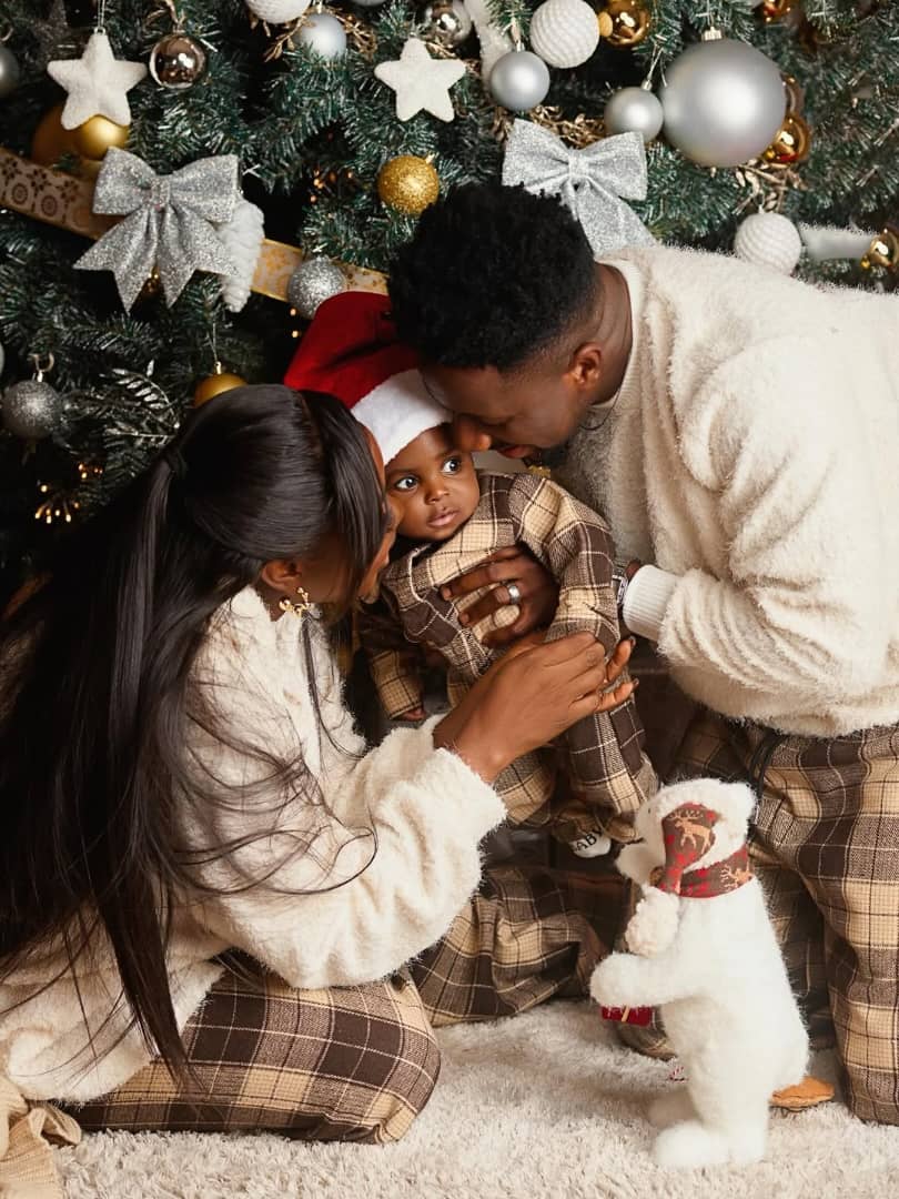 Peter Okopi and Prudent Gabriel Reveal Baby Keon's Face on Christmas - OloriSuperGal