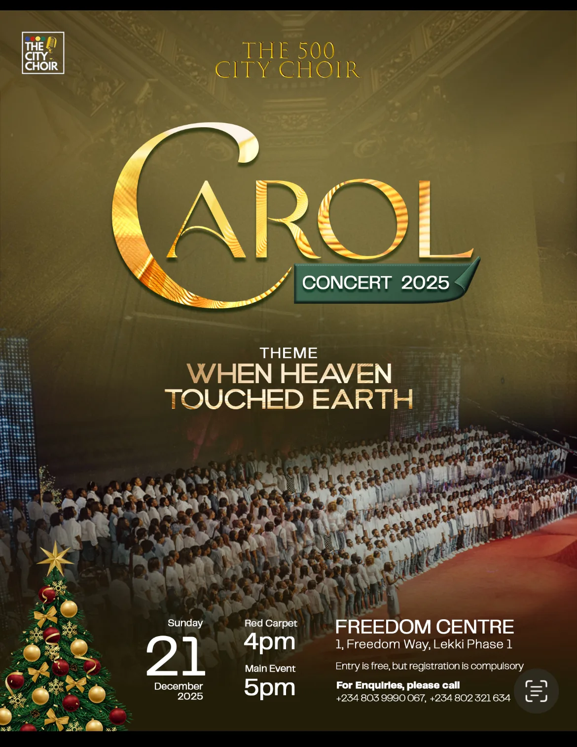 Two Days to City Choir Carol in Lagos