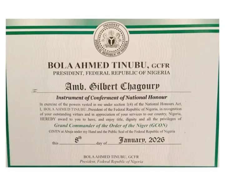 President Tinubu Honours Entrepreneur Sir Gilbert Chagoury with GCON Award