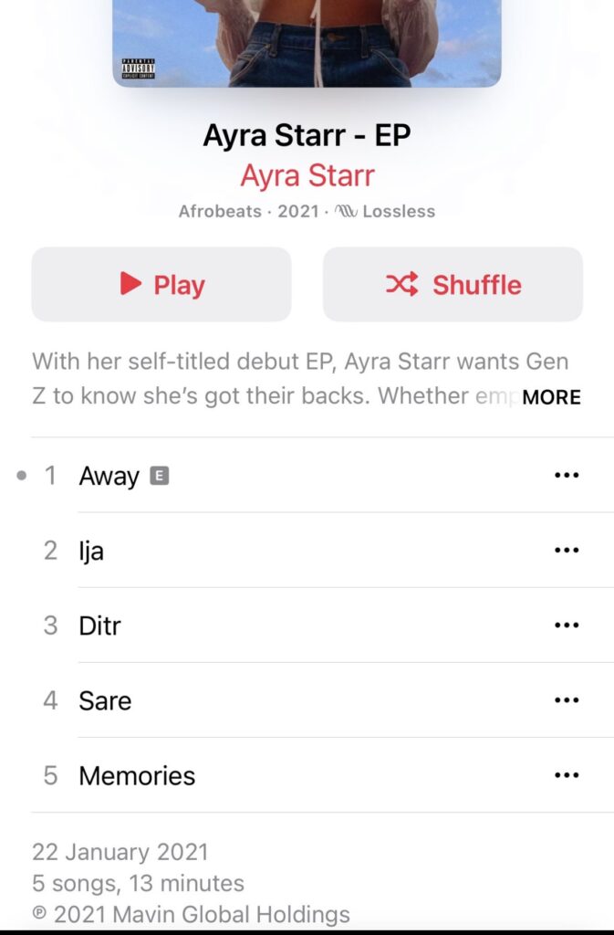 Ayra Starr Celebrates Five Years Since Debut EP Launched Her Music Career-OLO
