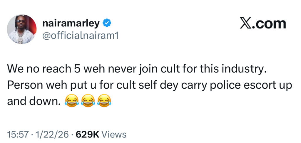 Naira Marley Sparks Industry Backlash With Cultism Claims as Terry G Weighs In - OLORISUPERGAL MEDIA 
