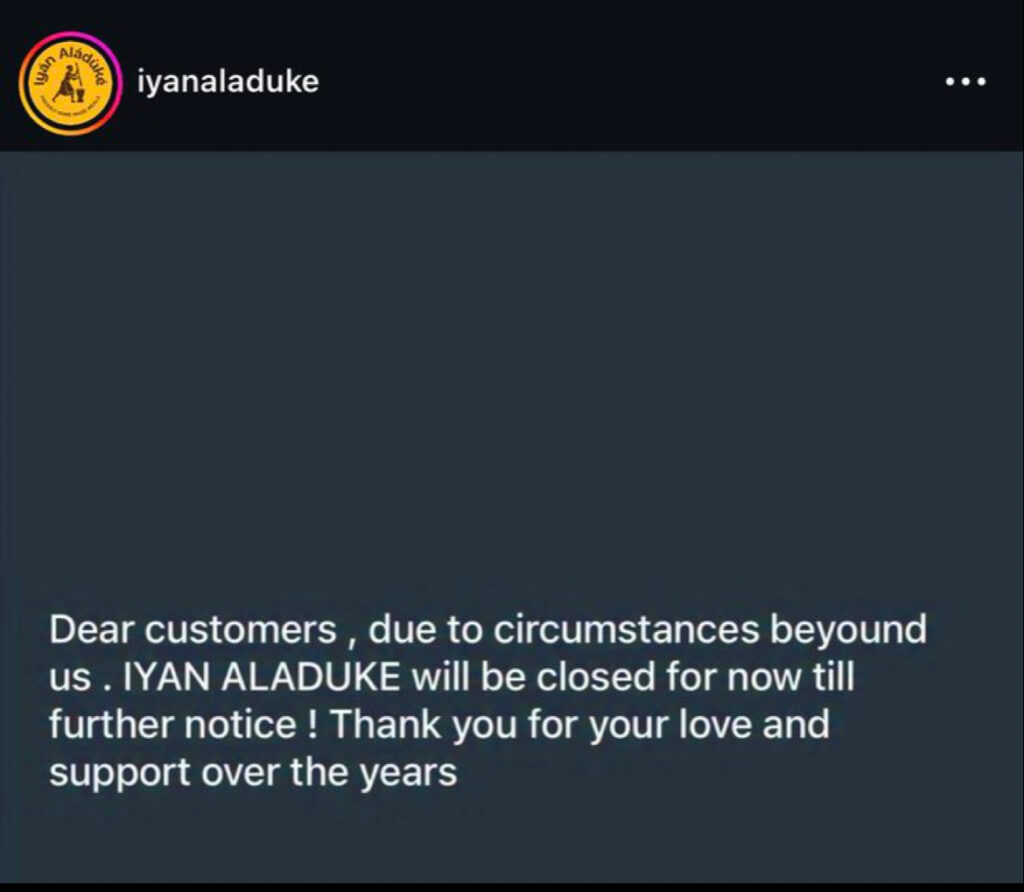 Bank Seals Iyanaladuke Restaurant in Yaba Owned by Femi Adebayo’s Estranged Wife - OLORISUPERGAL MEDIA 
