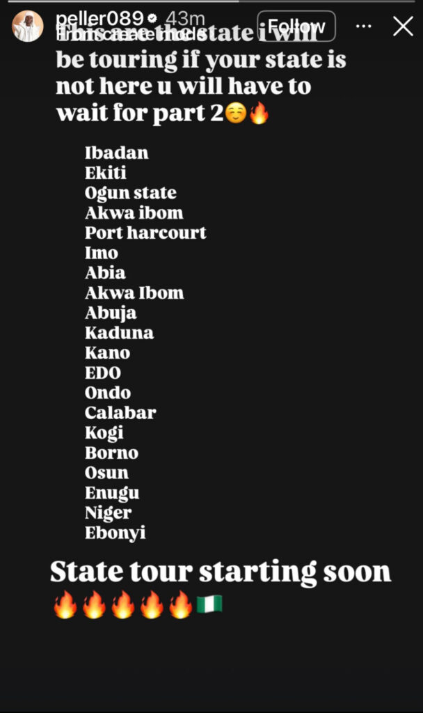 Nigerian Streamer Peller Announces First-Ever Live Streaming Tour Across 20 States - OLORISUPERGAL MEDIA 
