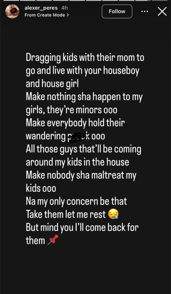 Alexer Peres Hands Temporary Custody of Daughters to Harrysong After Emotional Breakdown - OLORISUPERGAL MEDIA