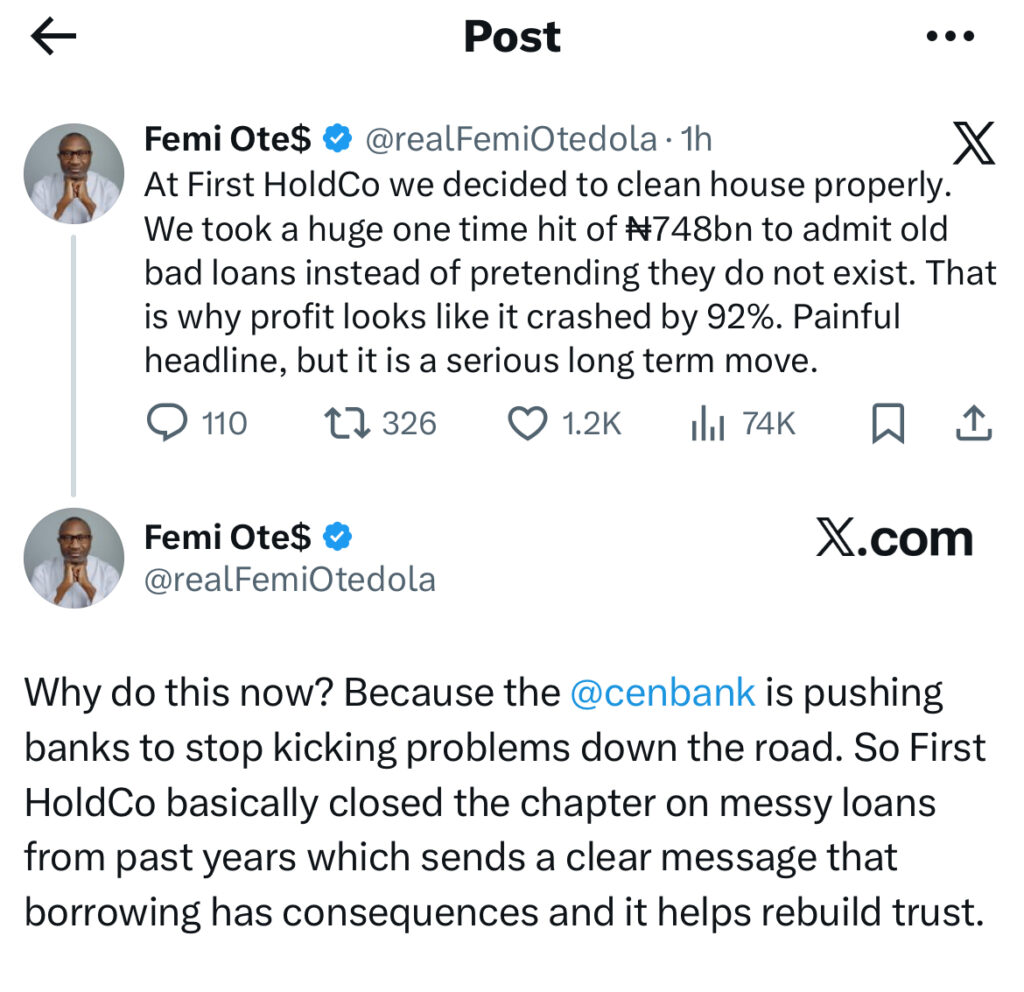 Femi Otedola Explains ₦748bn Loan Clean-Up After First HoldCo Profit Drops 92 Percent - OLORISUPERGAL MEDIA