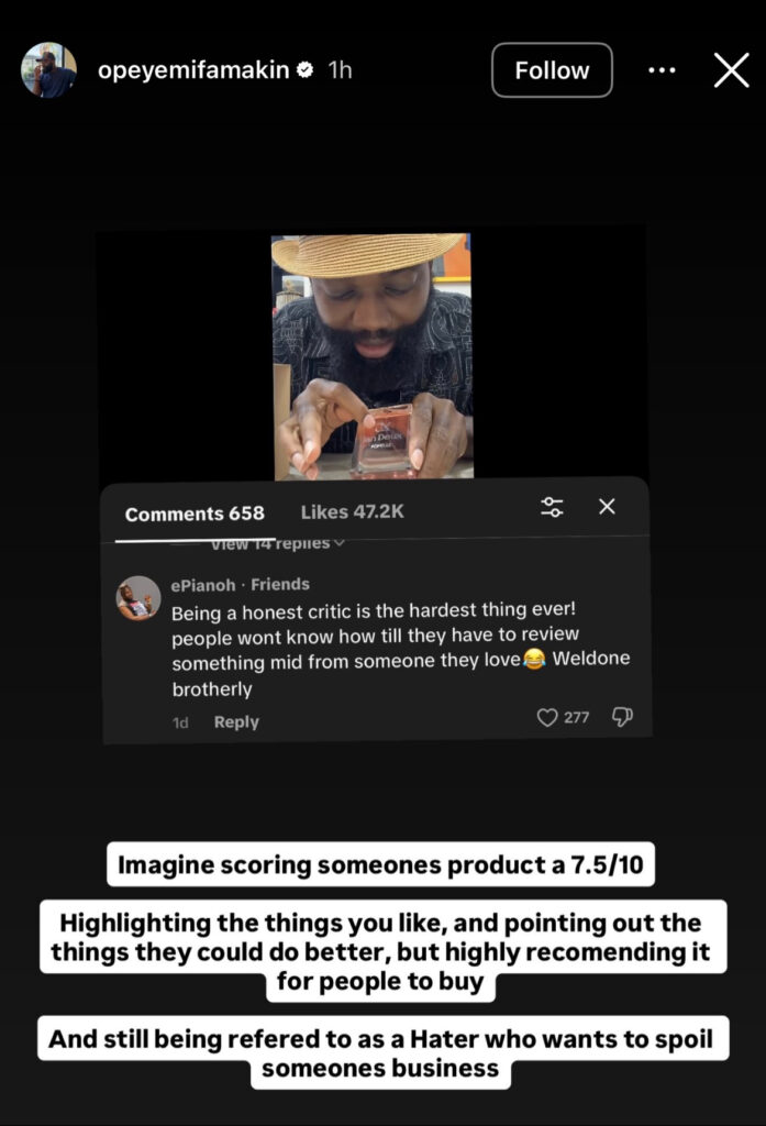 Yhemo Lee Blasts Critic Opeyemi Famakin Over Wife’s Pomelle Perfume Review - OLORISUPERGAL MEDIA