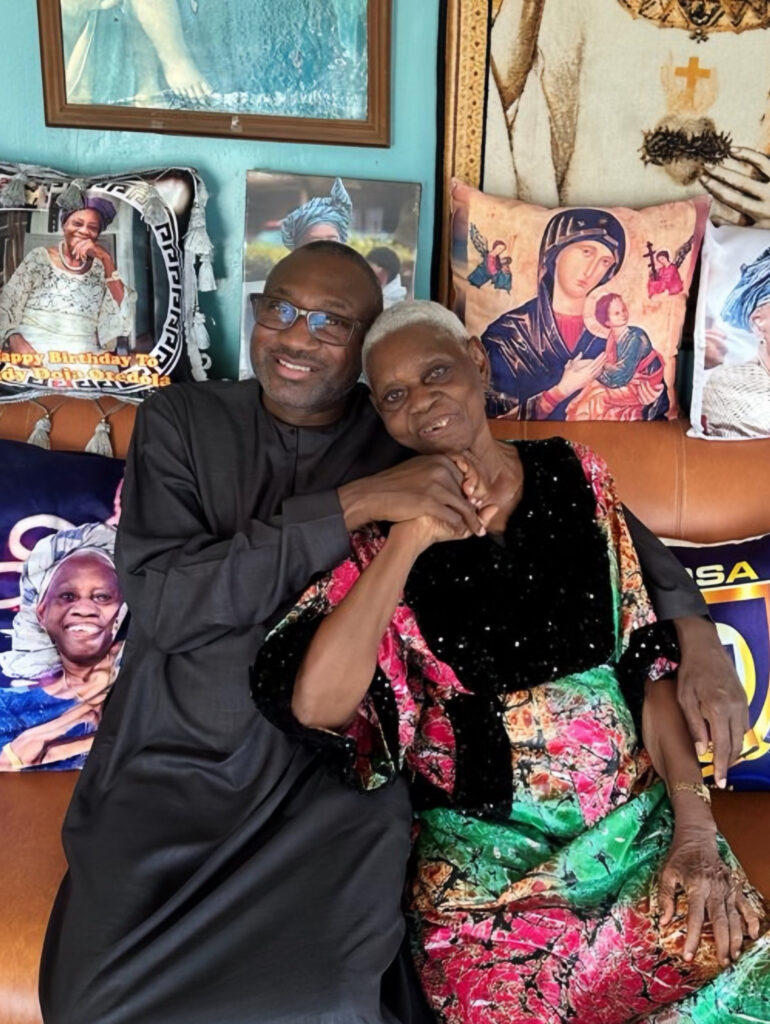 Femi Otedola Shares Heartwarming Moments with Mum Lady Doja Otedola at Her Epe Home - OLORISUPERGAL MEDIA