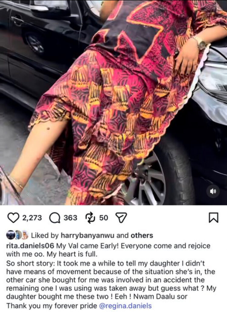 Regina Daniels Surprises Her Mum With Two Cars As Early Valentine Gift - OLORISUPERGAL MEDIA 