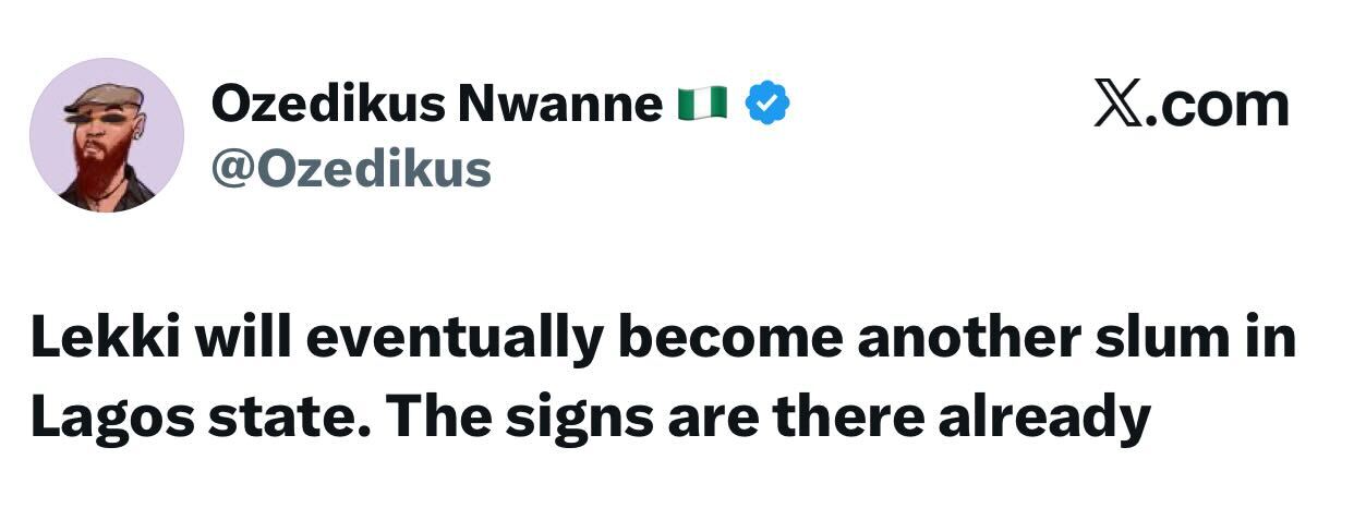 Ozedikus Voices Worries About the Future of Lekki