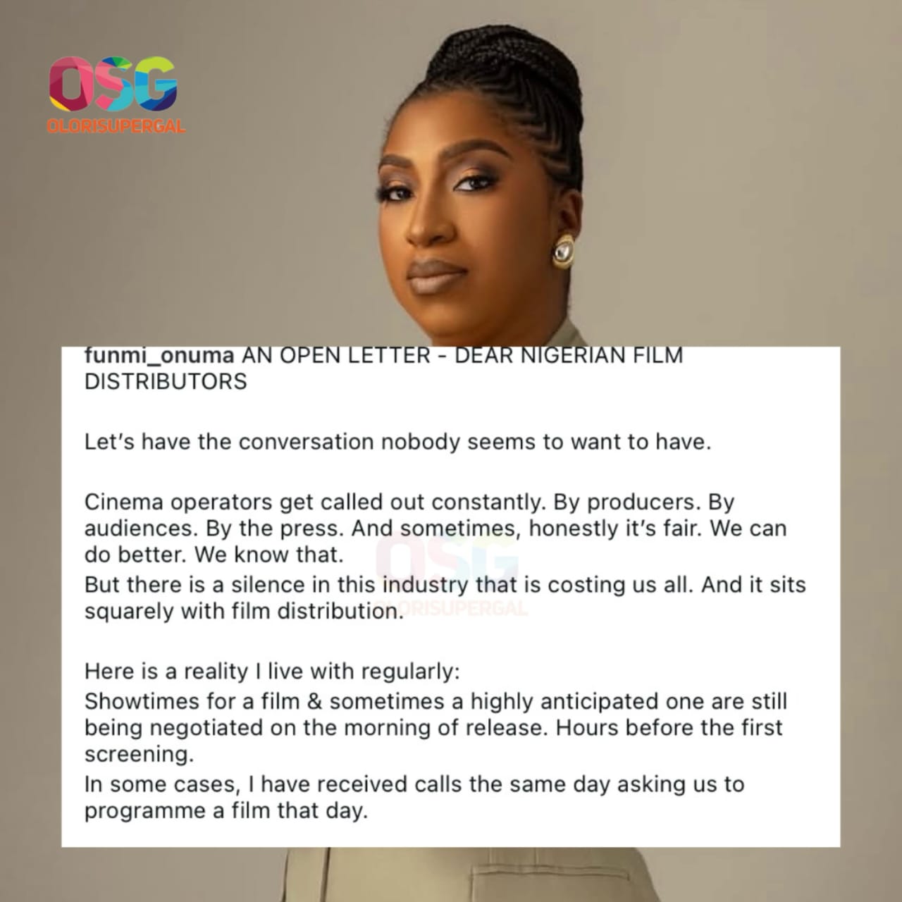 Opening Weekends are quietly strangled before it even begins” - Funmi Onuma calls out Nollywood Broken Distribution System