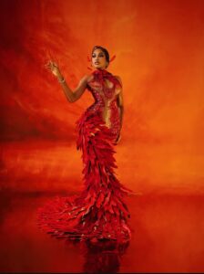 Uche Montana Steals the Spotlight in Striking Red