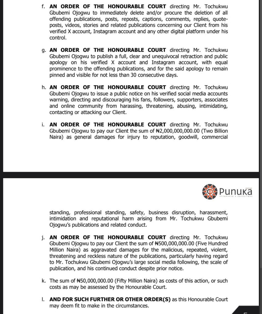 Blaqbonez files a ₦2 billion lawsuit against Odumodublvck