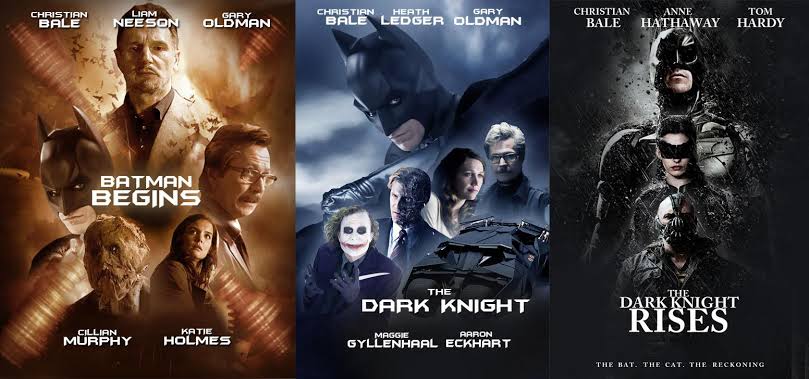 Christopher Nolan's Dark Knight trilogy poster.