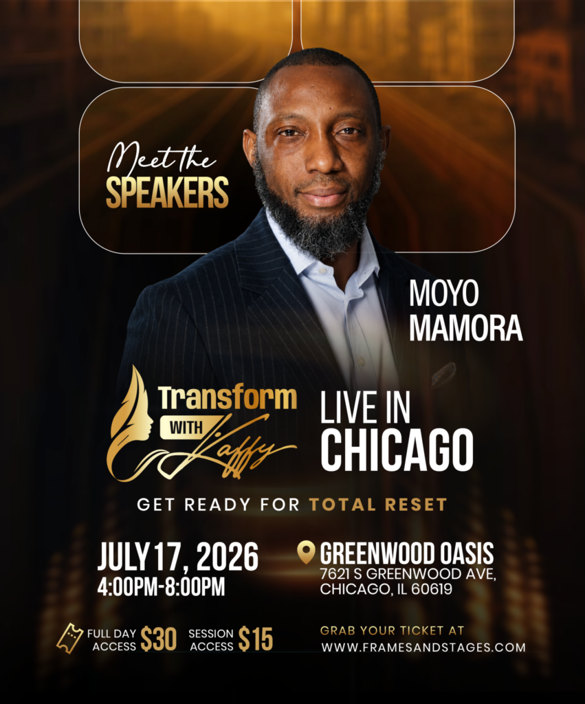 Moyo Mamora, featured speaker for the upcoming Transform With Kaffy Chicago