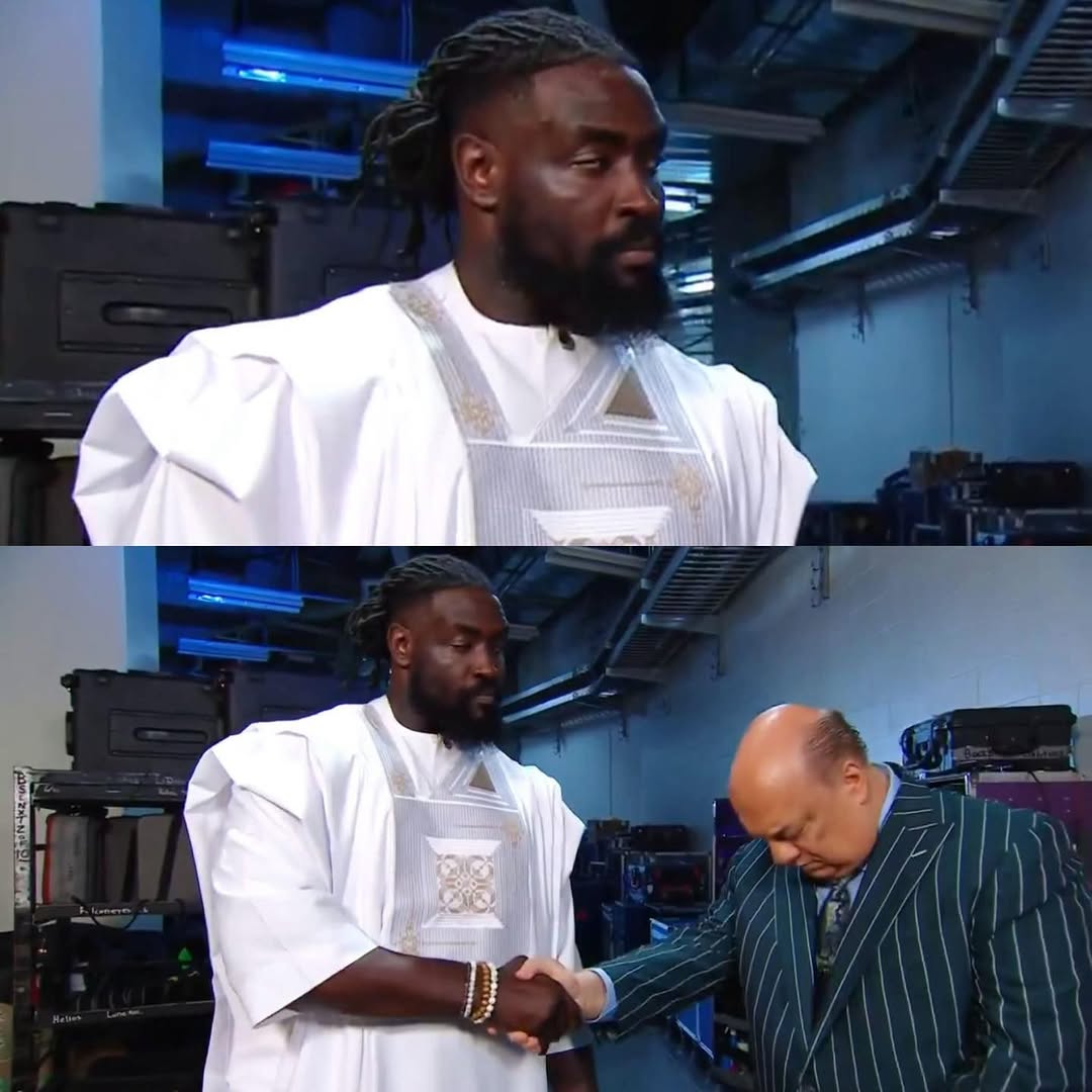 Oba Femi Turns Heads in All-White Agbada Before WWE Raw Appearance