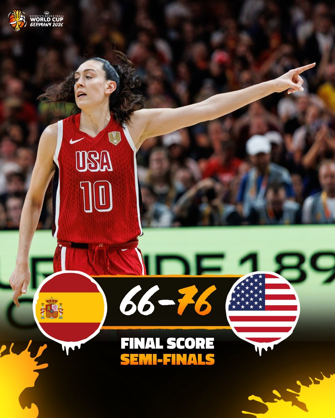 USA Beats Spain 76-66 to Reach FIBA Women’s Basketball World Cup Final
