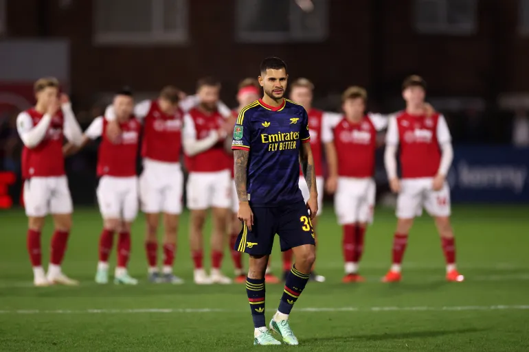 Fleetwood dump 10-man Arsenal out of League Cup