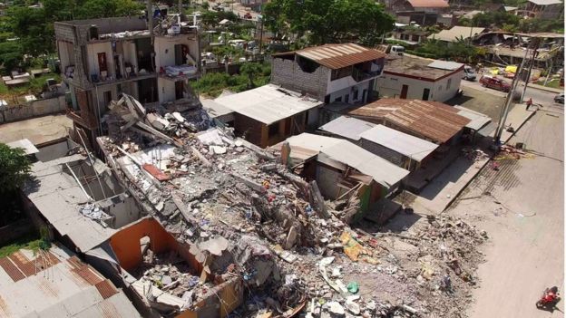 Buildings demolished in deadly quake